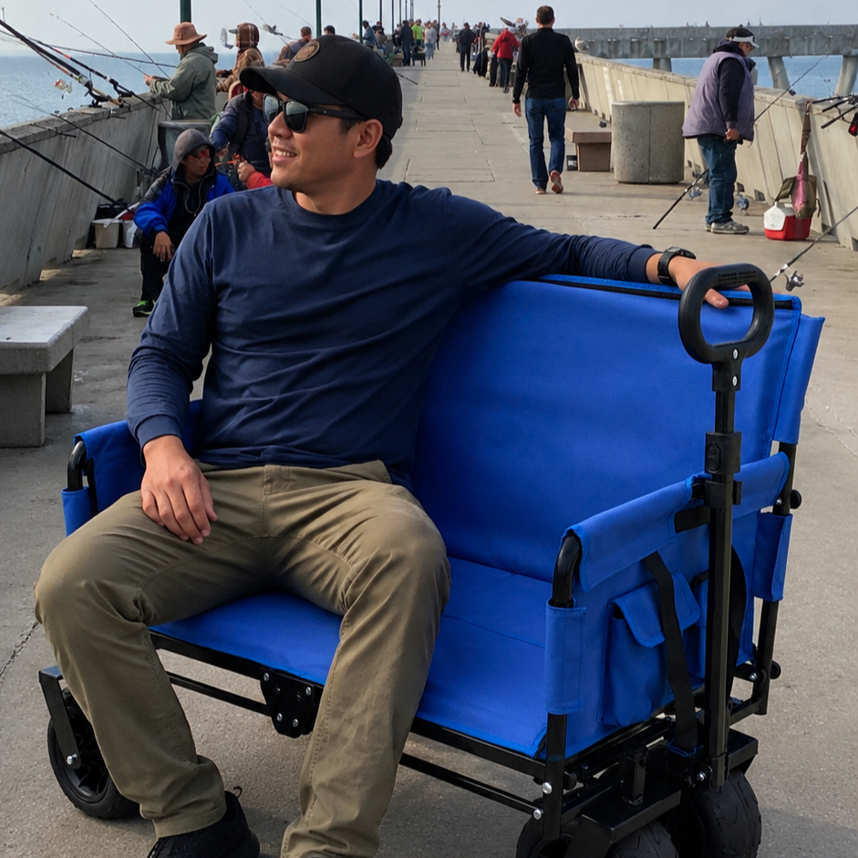 The Sideline Seat Wagon | 2-in-1 Folding Wagon Bench